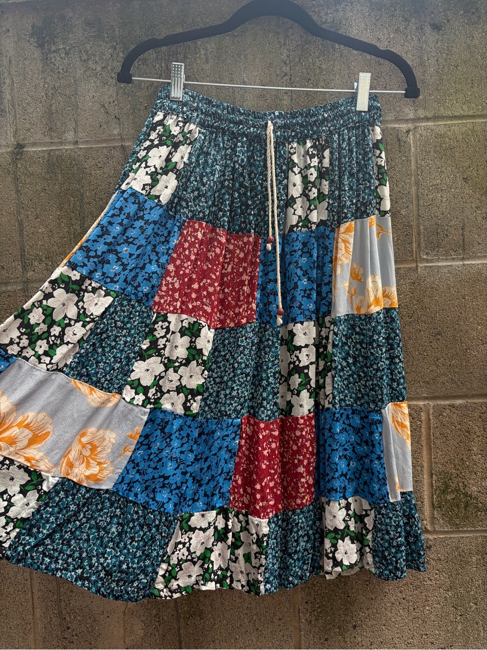 Boho Patchwork Floral Skirt